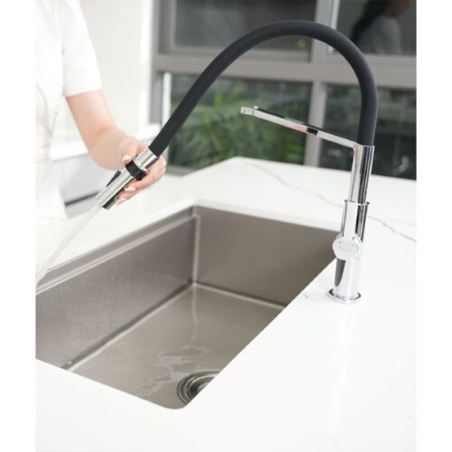 Hình ảnh thực tế vòi rửa bát nóng lạnh Konox Tema Chrome