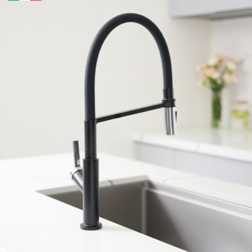 Thiết kế vòi rửa bát nóng lạnh Konox Tema Black