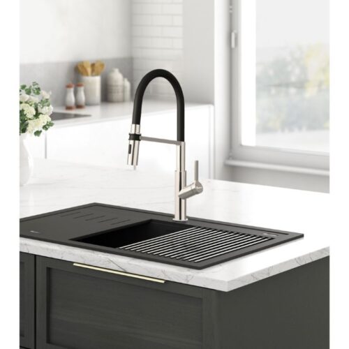 Thiết kế vòi rửa bát nóng lạnh Konox Tema Nickel