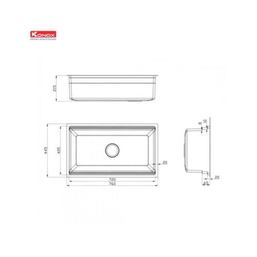 chau rua bat workstation undermount sink kn7644su dekor 4